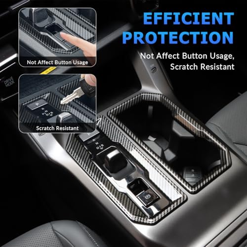 INTGET Gear Shift Panel Trim Cover for 2026 Toyota RAV4 Accessories ABS Center Console Sticker Interior Frame Decoration for Limited, Core Limited, XSE (with Package) (Carbon Fiber Pattern) by INTGET - Used condition - Image 5
