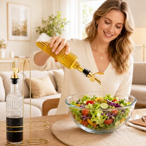 KTKTO Olive Oil Dispenser Bottle, 2 Pcs 17oz Oil & Vinegar Dispenser Set by KTKTO - Used condition - Image 5