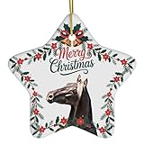 Funny Silver Black Rocky Mountain Horse Ornament Star Ceramic White - Merry Christmas 2025 Holiday Keepsake Decoration - Xmas Tree Hanging Decor Gifts for Rocky Mountain Horse Lovers