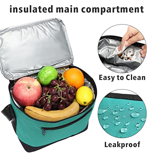 Missmoon Lunch Cooler Bag, Small 6 Can Insulated Cooler Box Tote Container Lunch Bag Pack Adjustable Strap For Adult Women Men Teal #TOP2