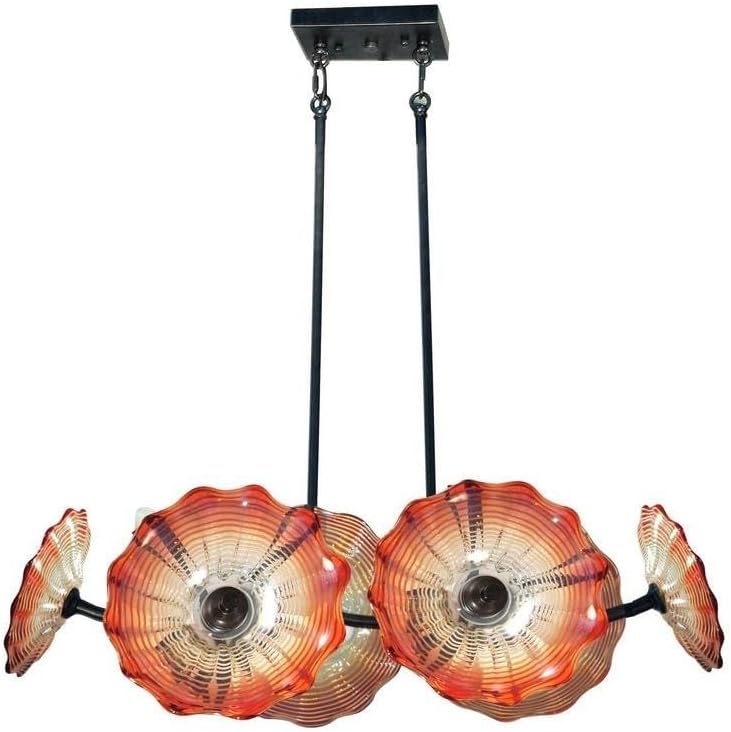 Dale Tiffany AH14337 Hand Blown Art Glass Island Fixture, 4-Light, Titan