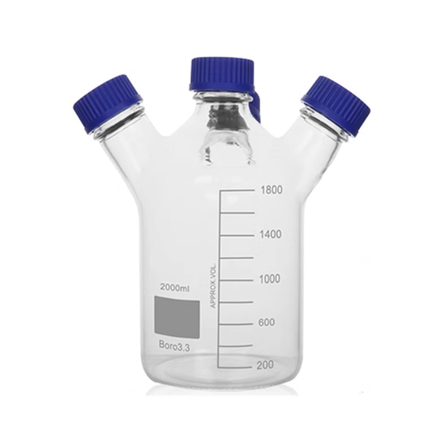 500ml Lab HPLC Purging Storage Bottle 4-Neck Glass Chromarography Mobile Phase liquid Reactor Four Necks GL45 Lid
