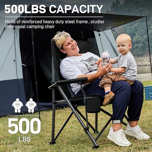 Ever Advanced EA-FC-143XL-BGY Oversized Folding Camping Chair For Adults, Heavy Duty Lawn Chair thumb #2