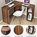 FONTOI 47 Inch L Shaped Computer Desk Corner Table with Storage Shelves for Home Office Workstation, Brown