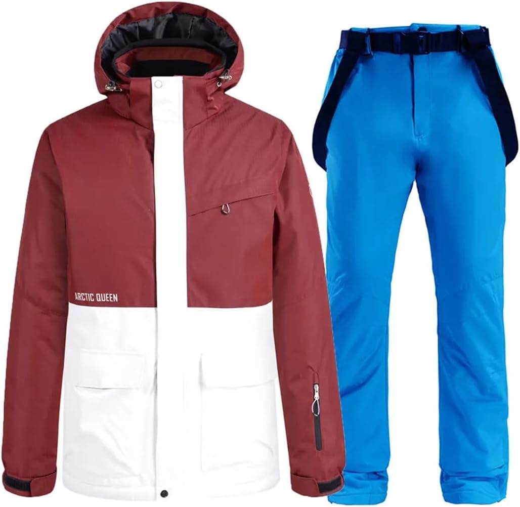Men Winter Sports Windproof Waterproof Skiing Snowboard Snowsuit Warm Jacket And Pants Set