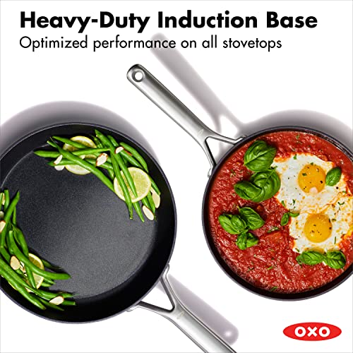 Oxo Professional Hard Anodized Pfas-Free Nonstick, 8" And 10" Frying Pan Skillet Set, Induction, Diamond Reinforced Coating, Dishwasher Safe, Oven Safe, Black #TOP6