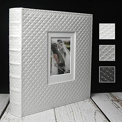 fazhongfa Photo Album E-Manny Photo Books for 4x6 Pictures Large Capacity Wedding Albums 500 Hold Photos for Family Couple Memories Book Birthday Anniversary Travel Foto Album Acid Free (White) Cover