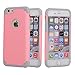 iPhone 6S Plus Case (5.5 inch), iPhone 6 Plus Case, Rosepark(TM) Slim SLICK ARMOR Hybrid Dual Layer Shockproof Hard Case Cover for Apple iPhone 6 Plus (2014) / 6S Plus(2015)(Baby Pink+Grey)