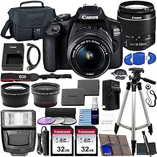 Canon EOS 2000D (Rebel T7) DSLR Camera with EF-S 18-55mm f/3.5-5.6 DC III