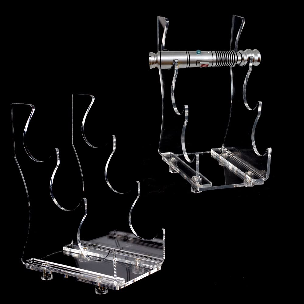 WANLIAN support pour sabre et laser, support d'épée, pour affichage horizontal de trois sabres laser ou épées (transparent)