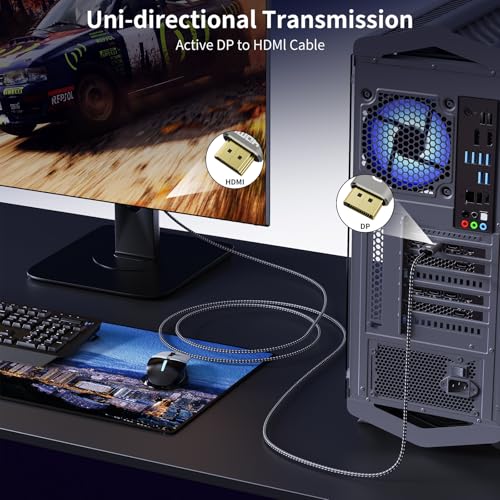 Cable DisplayPort a HDMI 8K para conectar el PC desde el escritorio al televisor 6