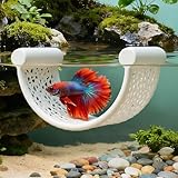 Floating Betta Hammock, Betta Fish Hammock, Floating Rest Platform or Small Aquariums, Nano Tanks, Shrimp, Corydoras, Betta Fish Tank Accessories, Fish Tank Decor, 3D Printed Aquarium Decor (White)