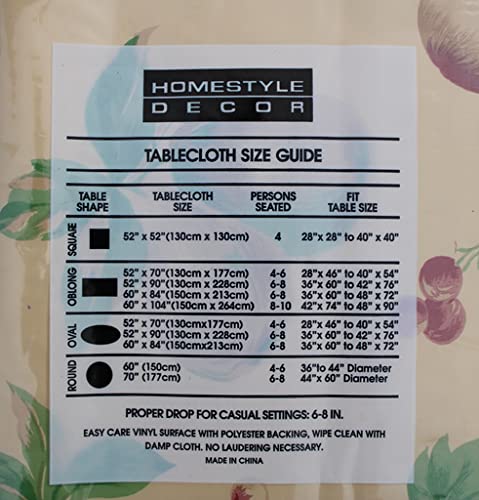 Broder Mfg. Inc. Apple Delicious Flannel Backed Vinyl Tablecloth - 52X90 Oblong (Rectangle) | Perfect For Picnics, Barbeques, Parties, Camping, Special Occasions, Gatherings, And Everyday Use #TOP2