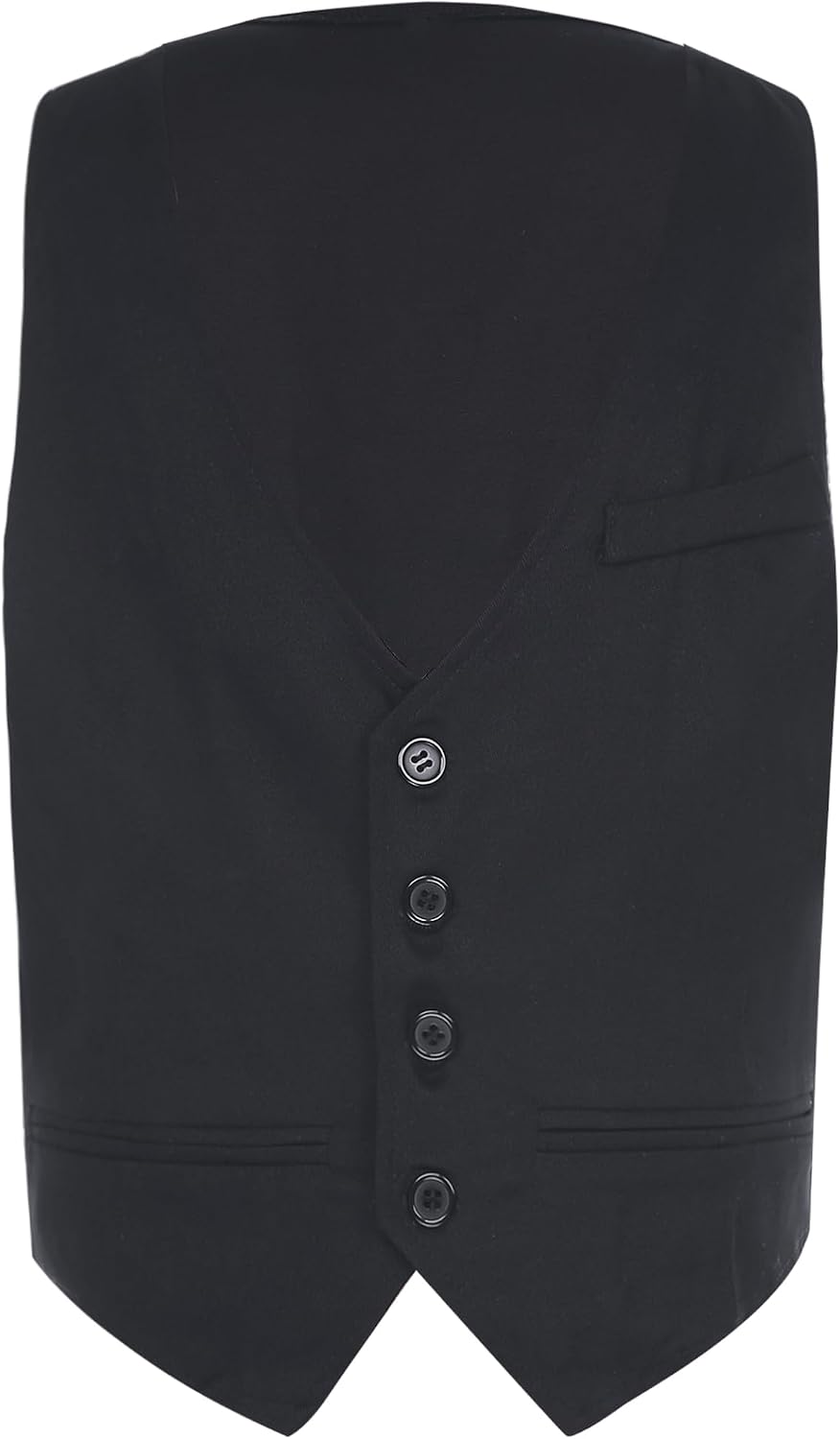 Black Suit Vest for Boys 4 Button Formal Suit Vest Single Breasted Dress Waistcoat Wedding Outfit