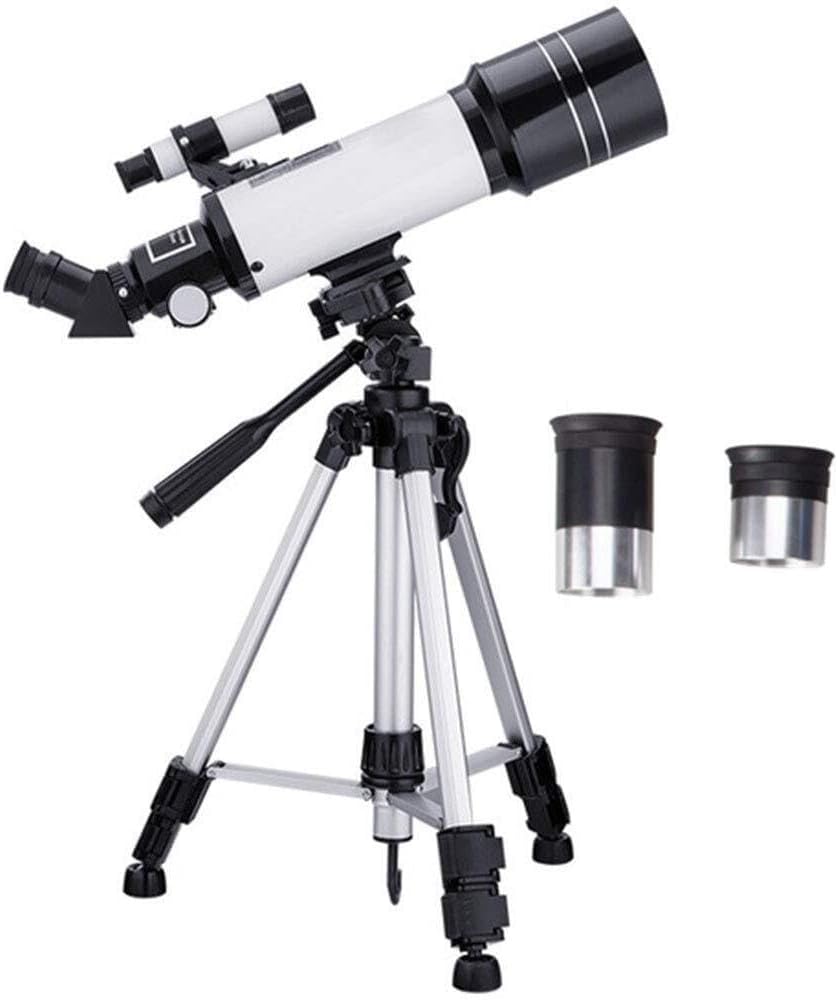 Astronomical Telescope 400/70mm Refractor with Tripod & Phone Adapter, Portable Telescope for Kids & Beginners(Blue) (White)