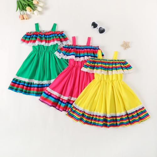 VINUOKER Toddler Girls Mexican Dress Cinco de Mayo Dress Mexican Traditional Fiesta Dress3
