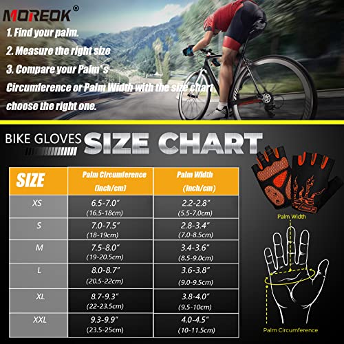 Moreok Cycling Gloves Bike Gloves For Men/Women-[Breathable Anti-Slip 5Mm Gel Pad] Biking Gloves Half Finger Road Bike Mtb Bicycle Gloves-050-Orange-M #TOP5