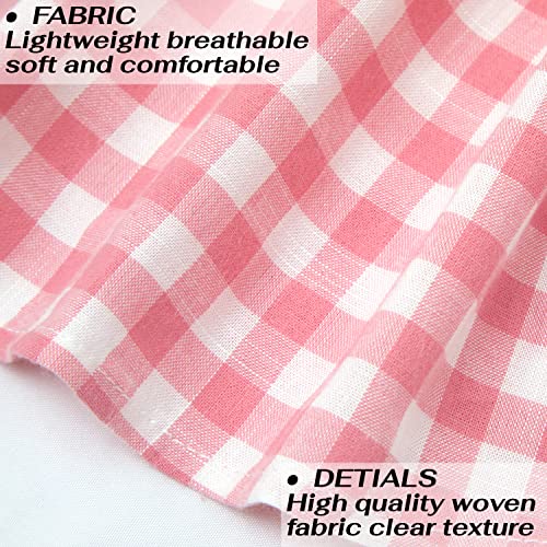 Aimehonpe Boys Long Sleeve Plaid Button Down Shirt Cotton Roll Up Sleeve Woven, Pink, Large #TOP6