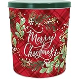 C.R. Frank Popcorn - Gourmet Popcorn Tin, 2 Gallon, Christmas Plaid (Butter, Cheese, and Caramel)