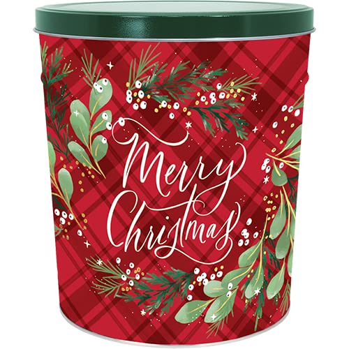 Lowest Price! C.R. Frank Popcorn - Gourmet Popcorn Tin, 6.5 Gallon, Christmas Plaid (Butter, Cheese,...