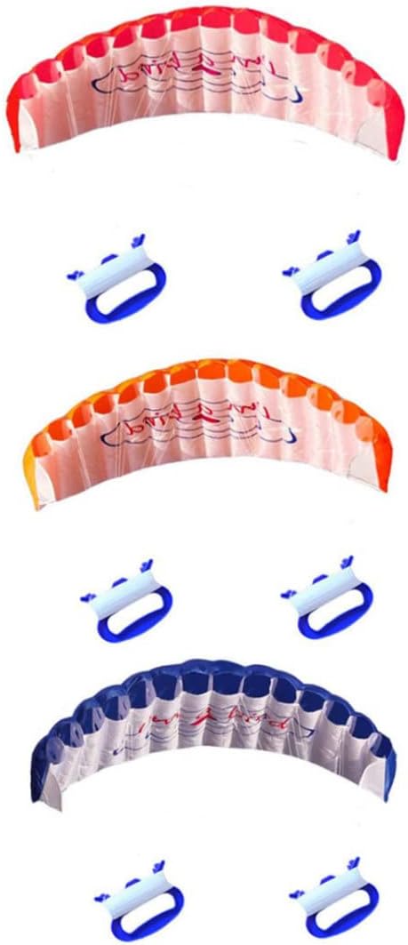 1PC Parafoil Kite Plaid Cloth Dual Line Surfing Parachute Beach Kite Outdoor Fun Toys Orange