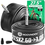 MoovMoov Camera d'Aria 27,5 pollici - Per Pneumatici 27.5x2.60, 27.5x2.75, 27.5x2.80, 27.5x2.90 e 27.5x3.0 - ETRTO da 65-584 a 76-584 - Valvola Presta - Confezione da 2 - Per Bici