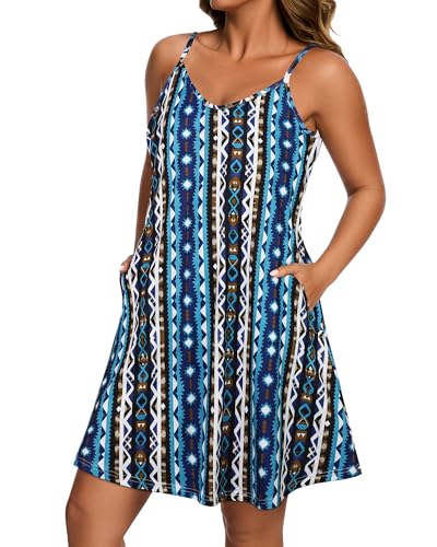 Image of JOELLYUS Womens Spaghetti Strap Dress Summer Dresses Beach Cover Ups Casual Sundresses with Pockets 2026