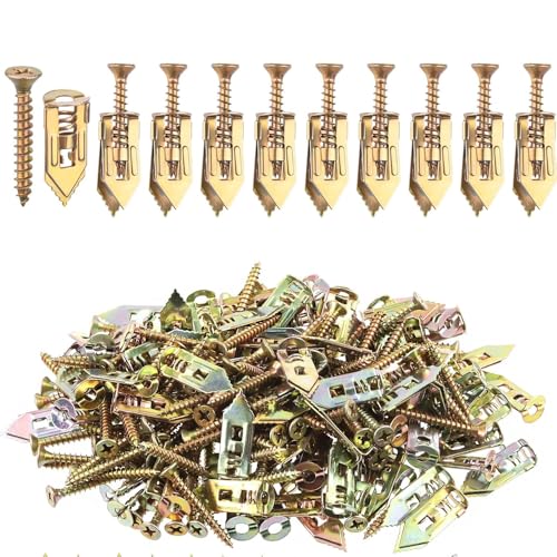 Qyuanzh - 180 Pcs Self Drilling Drywall Anchors with Screws Kit Metal Expansion Bolts for Drywall No Drill or Holes in Wall for Picture Frame Tv Shelf Cabinet and Wall Cabinets ﻿