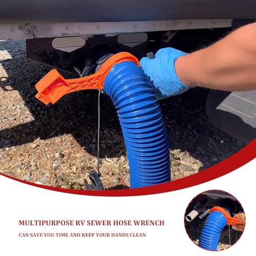 Image of 2PCS RV Sewer Hose Wrench, RV Sewer Cleanout Cap Remover, Multi Purpose Fittings Wrench for Connecting and Disconnecting Sewer Hoses, Fits Most 3 Inch and 4 Inch Male /Female RV Sewer Caps