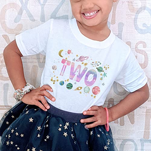 Space Two Birthday shirt Birthday girl Shirt astronaut 2nd Birthday Party two the moon birthday outfit planets 2nd Birthday Shirt (2 toddler)4