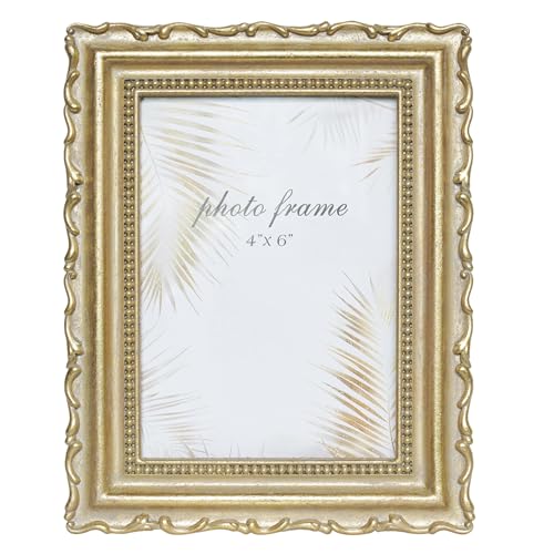 4x6 Vintage Picture Frame, Gold Antique Ornate Picture Frame, Victorian Retro Decorative Photo Frames for Tabletop & Wall, Baroque Home Decor Frames, gift idea (Gold2, 4X6)