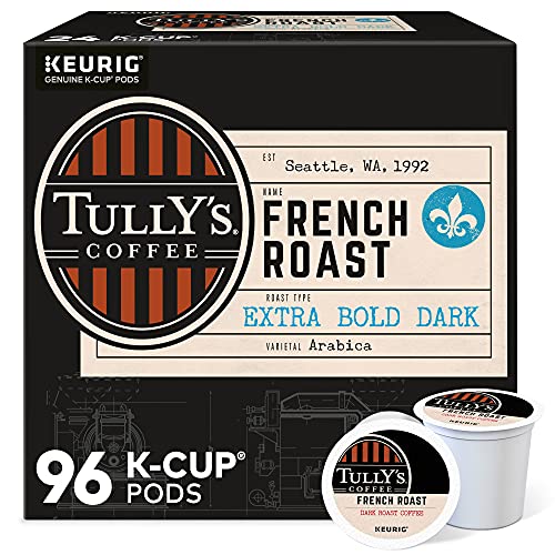 Tully's Coffee French Roast, Single-Serve Keurig K-Cup Pods, Dark Roast Coffee, 96 Count - //coolthings.us
