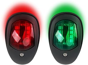 MiOYOOW Wide Angle Navigation Light for Boats, 2pcs LED Pond Signal Light, Anti-Corrosion Parking Light for Canoe, Sailboat, Fishing and Yacht