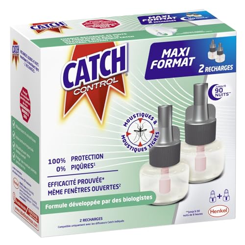 CATCH CONTROL Recharges liquides Répulsif Maxi Format 2 x 45 Nuits
