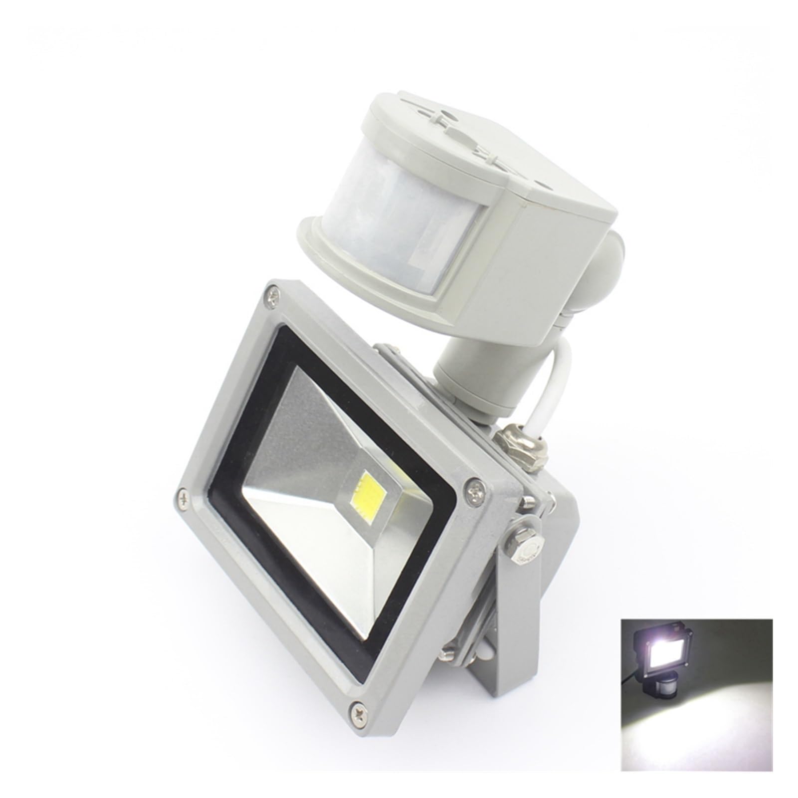 Zewnętrzne światło powodziowe Reflektor Wejściowy LED O Mocy 10 W, Wodoodporny, Układ Słoneczny, Zabezpieczenie Garażu, Czujnik Ruchu, Możliwość Regulacji Czasu Oświetlenie miejsca pracy