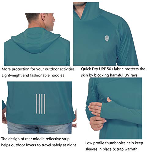Piqidig Sweatshirts For Men Uv Shirt With Hoodies - Moisture Wicking Athletic Shirts L Turquoise #TOP4