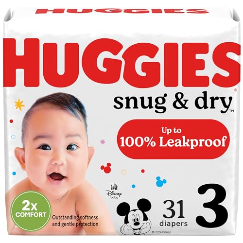 Image of Huggies Size 3 Diapers, Snug & Dry Baby Diapers, Size 3 (16-28 lbs), 31 Count, Packaging May Vary