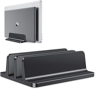 Laptop Stand, Vertical Stand, 2 Stand, For Macbook, Clamshell Stand, Cooling, Adjustable Holder, Aluminum Alloy Material, Vertical Laptop Double Stand for MacBook Pro Air Mini Clamshell Mode & All