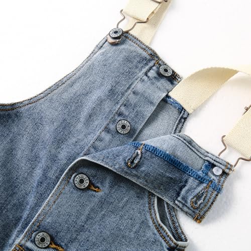 KIDSCOOL SPACE Baby Girls Denim Overalls, Cardigan Style Jeans Workwear4