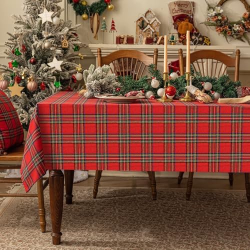 Christmas Holiday Tablecloth American Red Simple Plaid Table Mat Hotel Coffee Table Cloth Decorative Tablecloth
