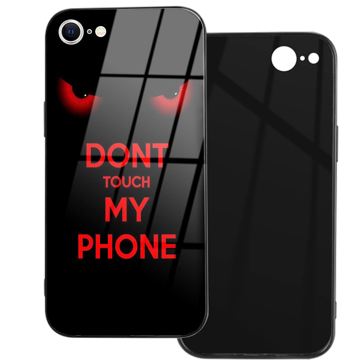 iphone 7/8/se2 case 4.7 Inch,Funny Don't Touch Me Pattern Design Cool Thin iPhone Case Anti-Scratch Tempered Glass Shockproof Screen Protective Case for iphone 7/8/se2 Boys Guys Men Women Girls