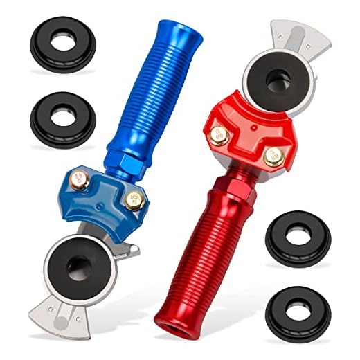 CheeMuii Glad Hands Set with Glad Hand Handles with 4pcs Glad Hand Seals for Semi Truck Glad Hand Grips Brake Aluminum Air Hose Coupling Connectors Glad Hand for Semi Trailer RVs 2pcs Red 2pcs Blue
