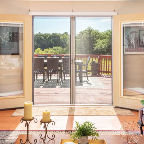 Brisa White Retractable Screen Door 78" Double #TOP5