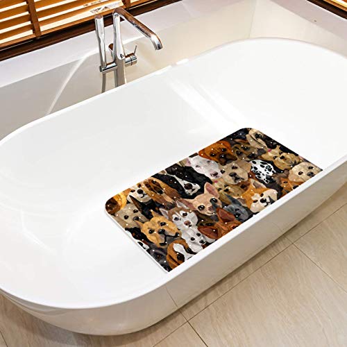 Alfombrilla para ducha y bañera de 68,3 x 37,3 cm Bennigiry con estampado de perros 6