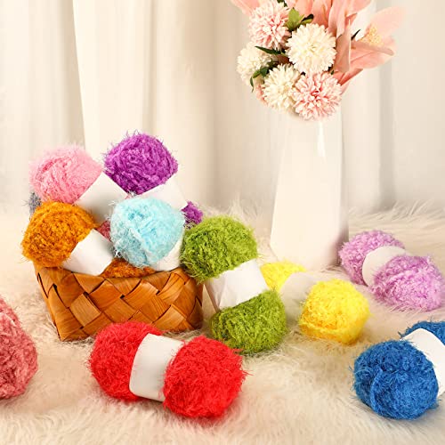 20 Rolls 50G Scrubber Yarn For Crocheting 1000G In Total Yarns For Knitting And Crocheting Knitting Multicolor Yarn Knitting Beginner Kits For Adults Kids #TOP6
