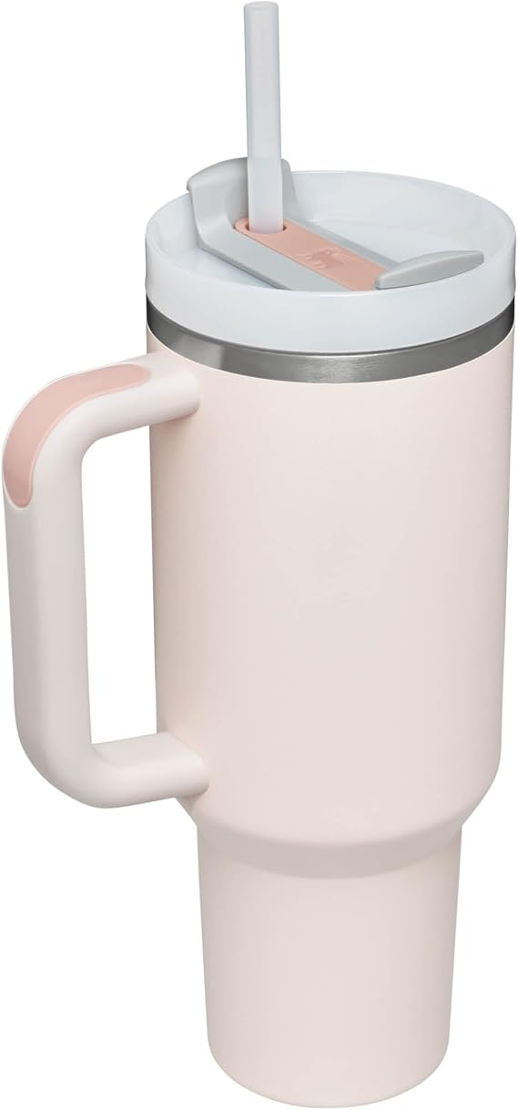 Stanley Quencher Pipetli Termos Bardak, 1.18 Litre, Pembe Kuvars (Rose Quartz)