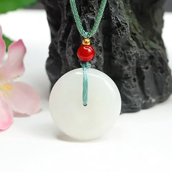 Amazon.com: 和田玉白玉吊坠平安扣玉石玉器珠宝饰品: Industrial