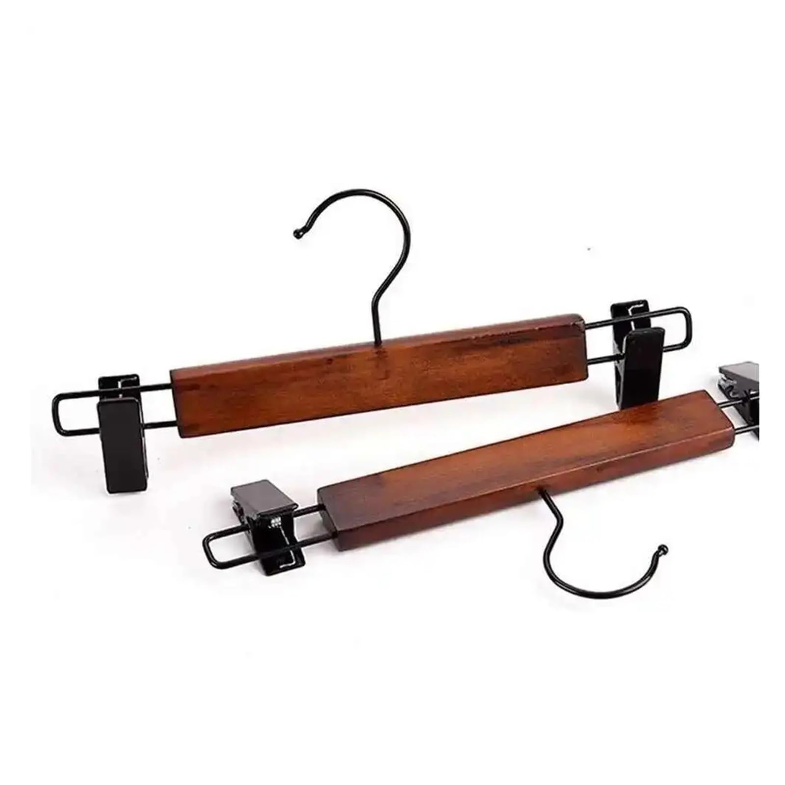 Coat Hangers 5pcs Solid Wood Retro Skirt Hanger Hook Adult Trousers Clip Organizer With Pant Clips 28cm Or 24cm(5pcs 24cm)