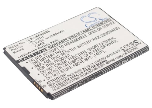 TECHTEK Batterie 2000mAh Compatible avec [LG] E940, E977, E980, E986, E988, F-240K, F-240S, Gee FHD, L-04E, Optimus G Pro remplace BL-48TH, EAC62058511, EAC62058511 LLL