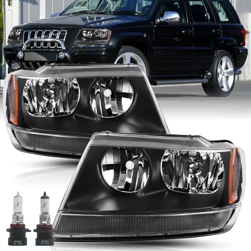 TUSDAR Halogen Headlight Assembly for 1999-2004 Jeep Grand Cherokee WJ